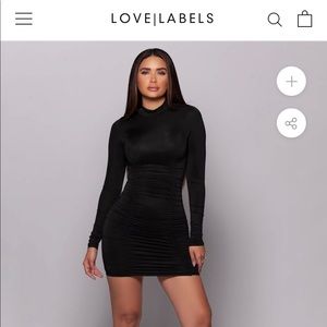 Love Labels Black Ruched mini dress size M